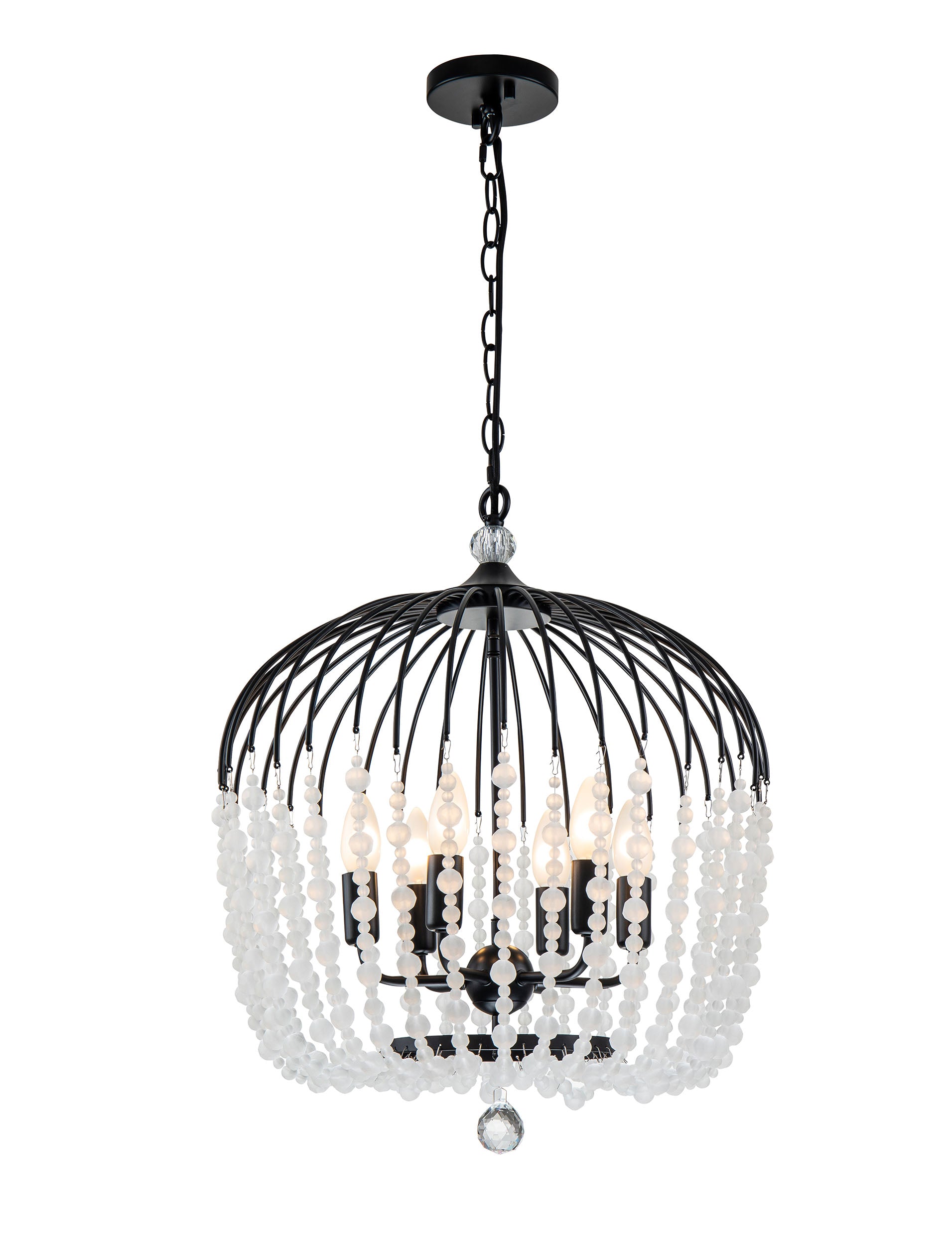 Evelyn 6 Light 48CM NICKLE,BLACK